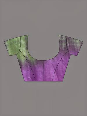 Violet and sap green shibori printed silk saree 5