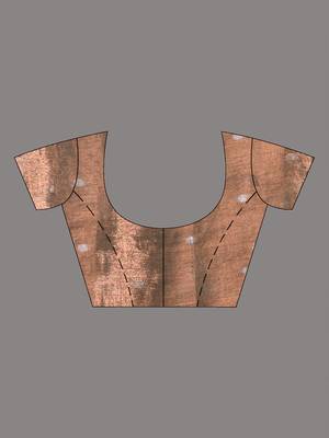 Copper polka dots tissue saree with stripes pallu 5