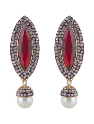 Red polki danglers-drops 1