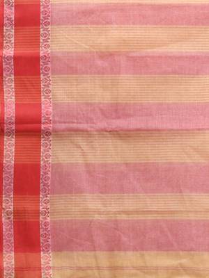 Beige Pure Cotton Taant Saree With Woven Designs Without Blouse 4