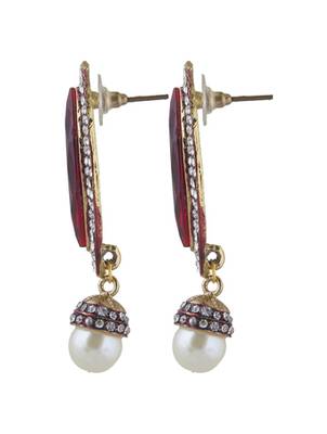 Red polki danglers-drops 4