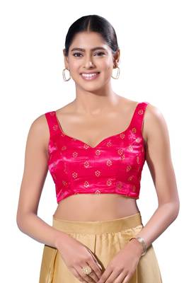 Padded Gajji Silk Sweatheart Neck  Blouse 1