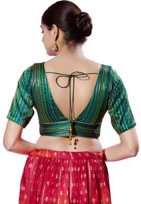 Padded Brocade V-Neck  Blouse 2