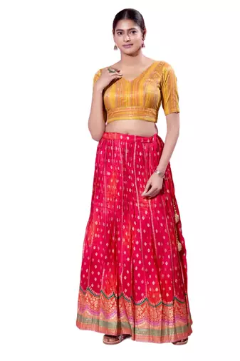 Padded Brocade V-Neck  Blouse