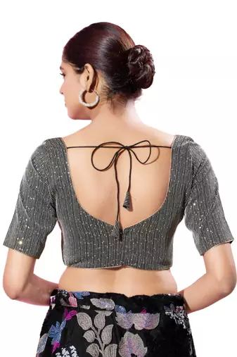 Padded Silk Sweatheart Neck  Blouse