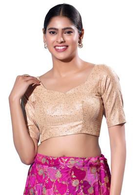Padded Silk Sweatheart Neck  Blouse 1