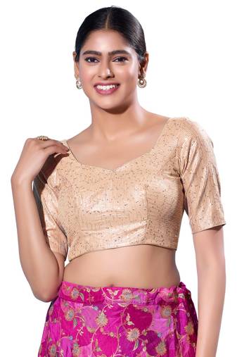 Padded Silk Sweatheart Neck  Blouse