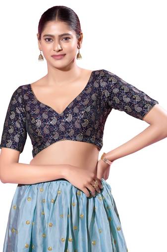 Padded Silk Sweatheart Neck  Blouse