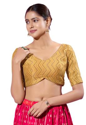 Padded Silk V-Neck  Blouse 1