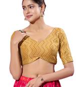 Padded Silk V-Neck  Blouse