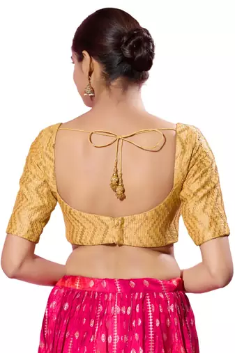 Padded Silk V-Neck  Blouse