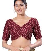 Padded Silk V-Neck  Blouse