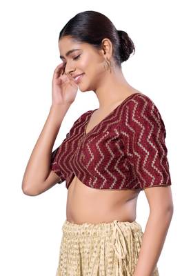 Padded Silk V-Neck  Blouse 3