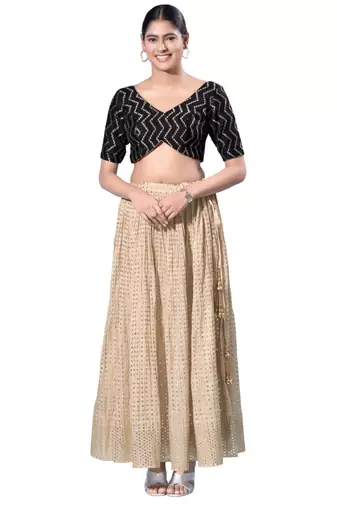 Padded Silk V-Neck  Blouse