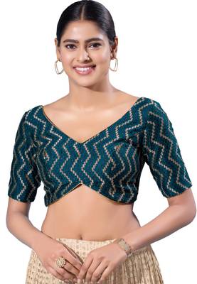 Padded Silk V-Neck  Blouse 1
