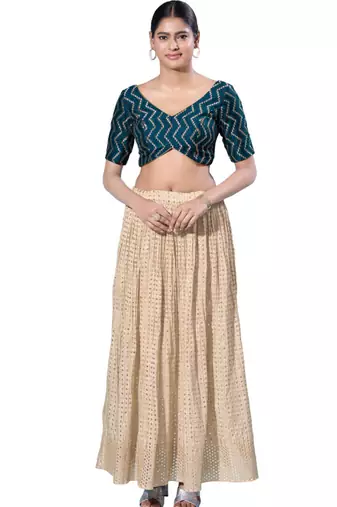 Padded Silk V-Neck  Blouse