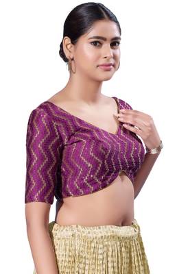 Padded Silk V-Neck  Blouse 3
