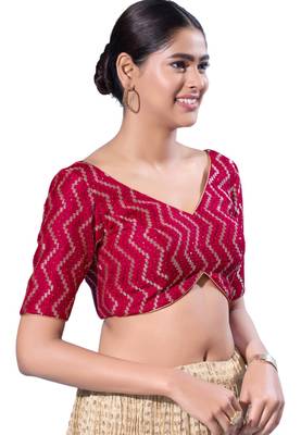 Padded Silk V-Neck  Blouse 3