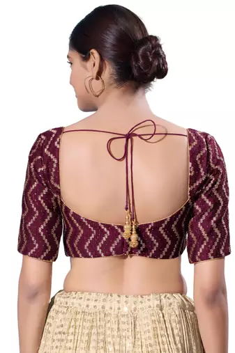 Padded Silk V-Neck  Blouse