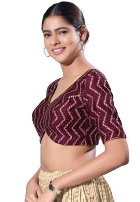 Padded Silk V-Neck  Blouse 3