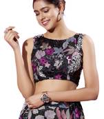 Padded Net V-Neck  Blouse