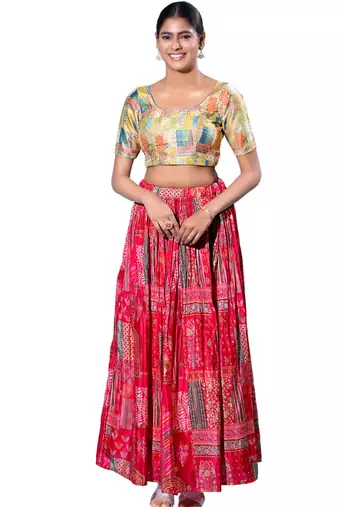 Padded Silk Round Neck  Blouse