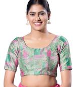 Padded Silk Round Neck  Blouse