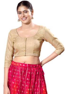 Padded Tissue Round Neck  Blouse 1