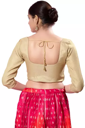 Padded Tissue Round Neck  Blouse