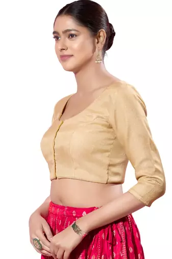 Padded Tissue Round Neck  Blouse