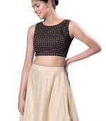 Padded Cotton Boat Neck  Blouse