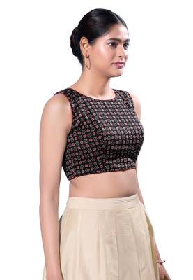 Padded Cotton Boat Neck  Blouse 3