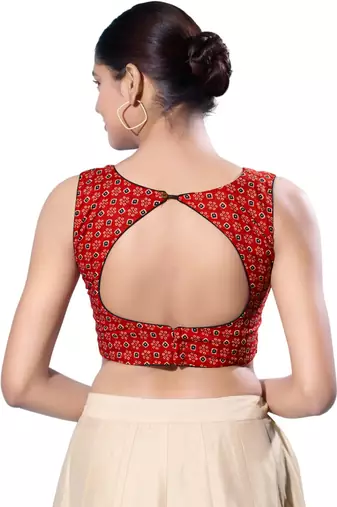 Padded Cotton Boat Neck  Blouse