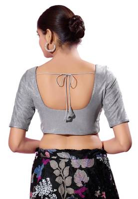 Padded Shimmer Round Neck  Blouse 2