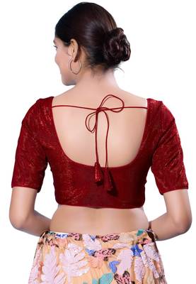 Padded Shimmer Round Neck  Blouse 2
