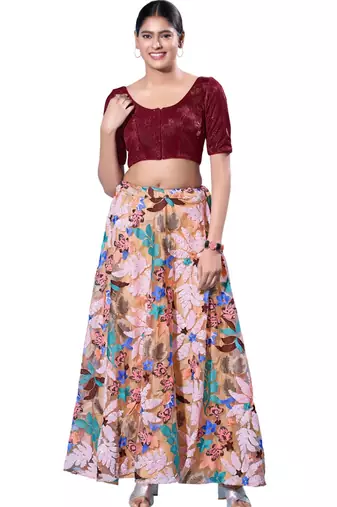 Padded Shimmer Round Neck  Blouse