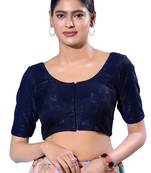 Padded Shimmer Round Neck  Blouse