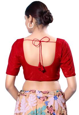 Padded Shimmer Round Neck  Blouse 2