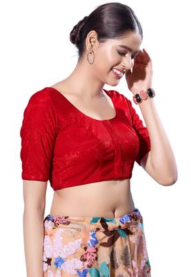 Padded Shimmer Round Neck  Blouse 3