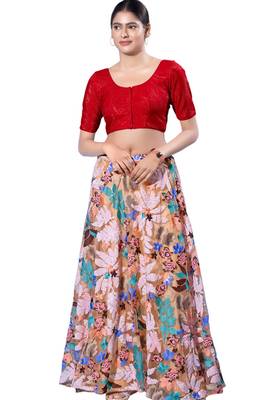 Padded Shimmer Round Neck  Blouse 4