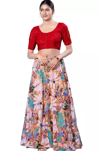Padded Shimmer Round Neck  Blouse