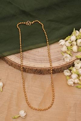 Gold Plateden Necklace with Beads 1