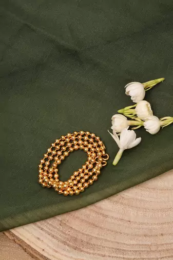 Gold Plateden Necklace with Beads