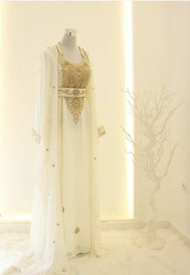 White Reception Kaftan for Women 3