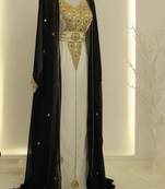 Black & White Handcrafted Zari work Stitched Dress Georgette Kaftan Party Wear Wedding Dresses