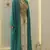 Teal and Ivory Moroccan Kaftan Dress with Embroidery
