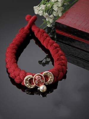 Red & gold chokar necklace  kundan &  pearls 1