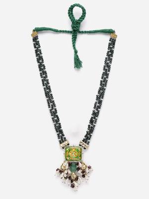 Green & purple haar necklace  kundan &  pearls 3