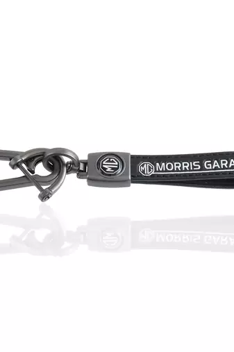 Leather morris garage mg keychain