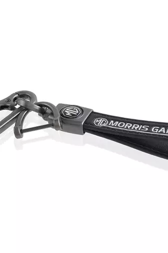 Leather morris garage mg keychain